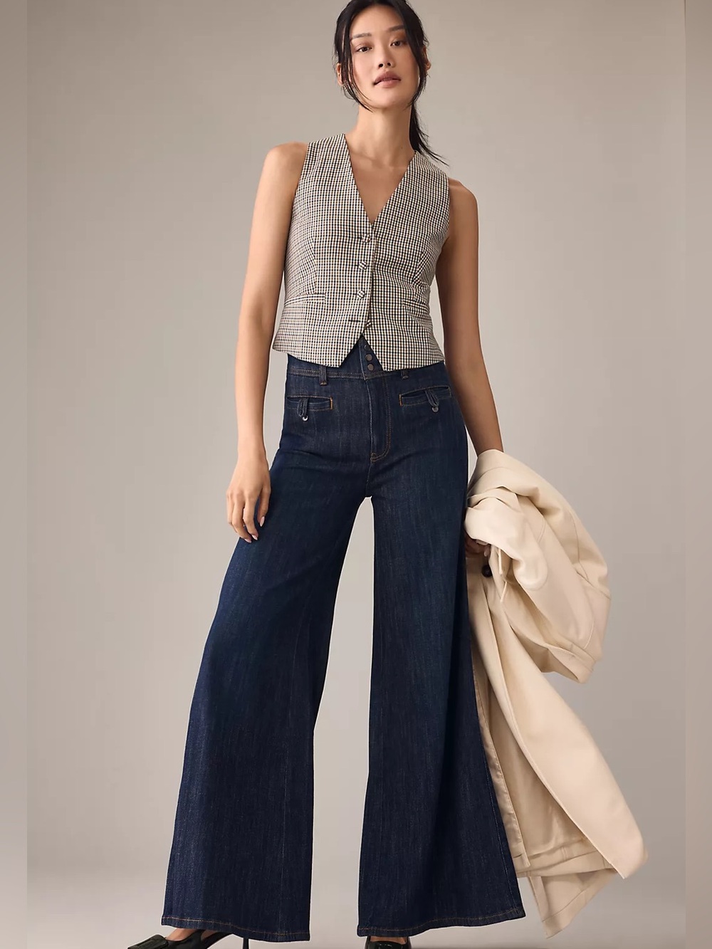 Anthropologie PILCRO High-Rise Wide-Leg Trouser Jeans Sz 31